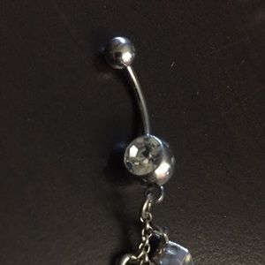 Jewelry - Long Dangle Belly Button Ring, Luck & Life Charms Jewelry - Long Dangle Belly Button Ring, Luck & Life Charms